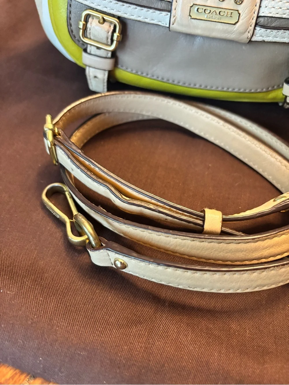 Coach Poppy Colorblock Leather Satchel Crossbody 22269